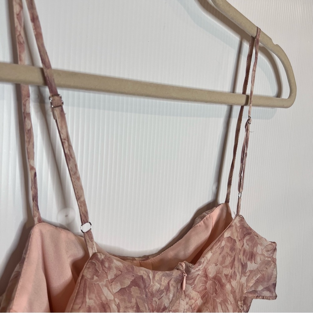 NWT LULUS Cherished Sweetheart Dusty Pink Floral Bustier Midi Dress. Size Small‎ - Picture 7 of 13